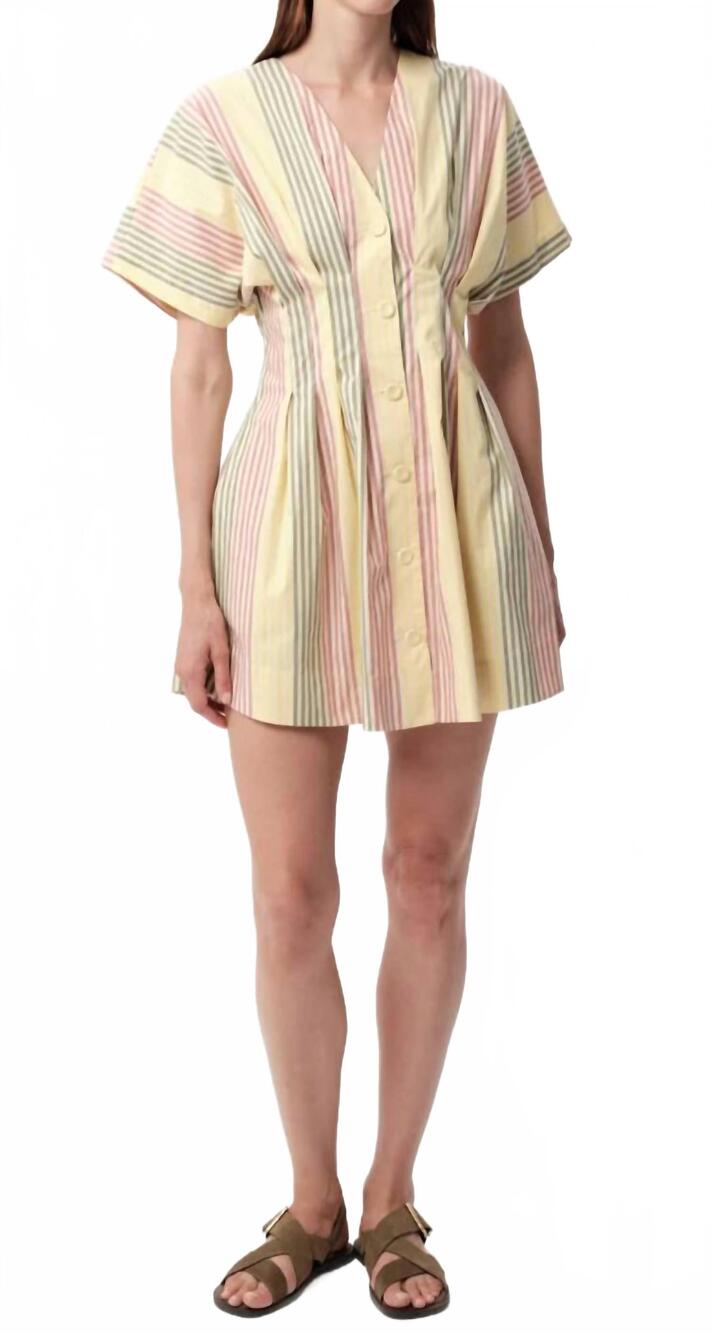 NEW EXQUISE vonne v neck pocketed fitted mini dress in multi